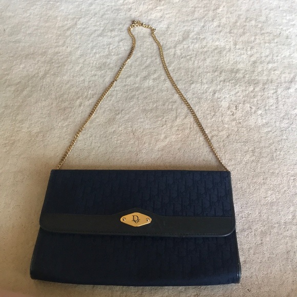 Vintage Christian Dior monogram bag in navy - Picture 5 of 8